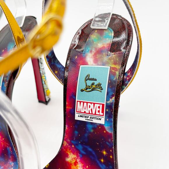 New Christian Louboutin Marvel Disney Infinity Strass Spike Heel Sandals EU 41.5 - Picture 10 of 14
